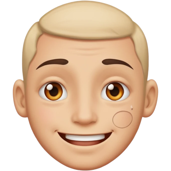 Happy face with a tear tattoo  emoji