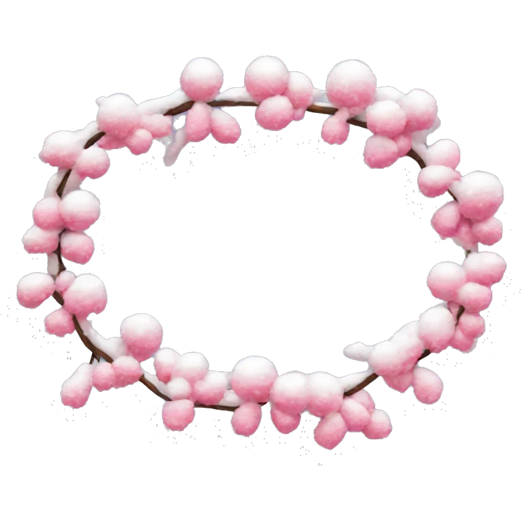 snow and pink garland emoji