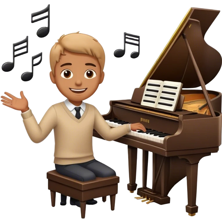 Smile with piano plays and doesn't understand emoji