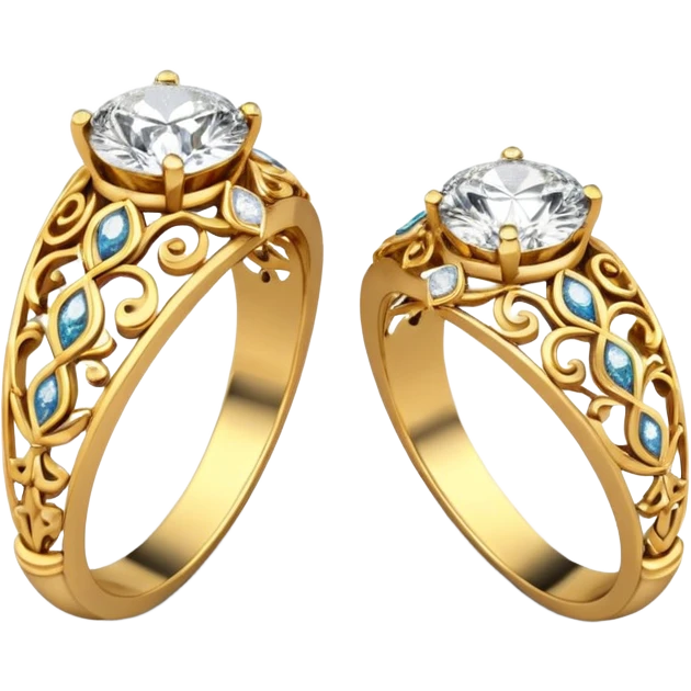 two ndian engagements rings next to each other emoji