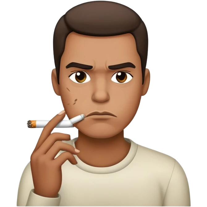 Annoyed smoking emoji