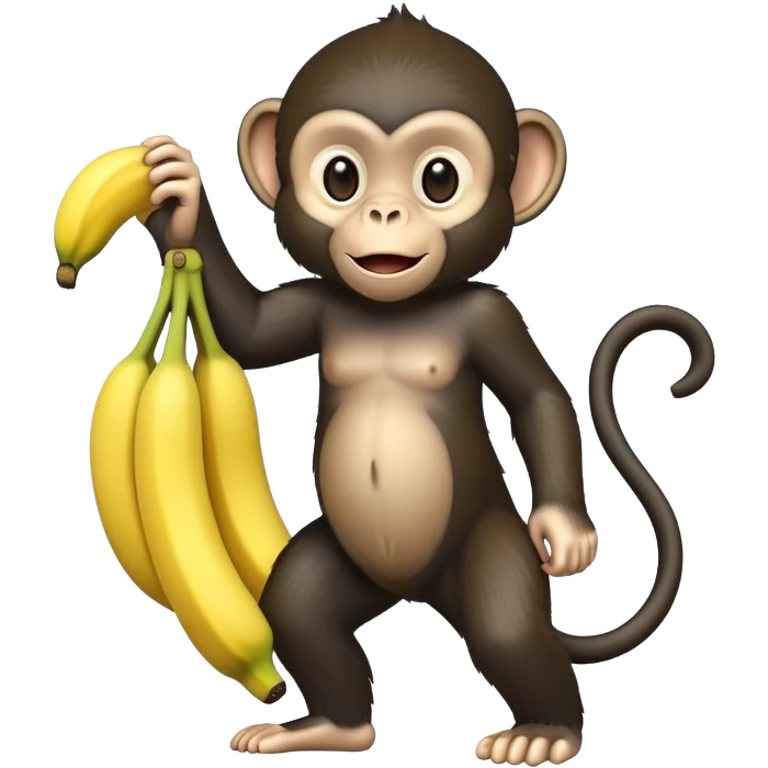 A black monkey holding a banana  emoji
