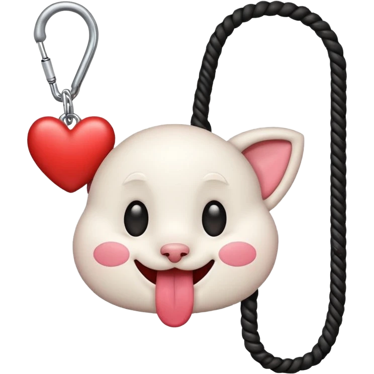 IOS heart eyes face with tongue out on leash emoji