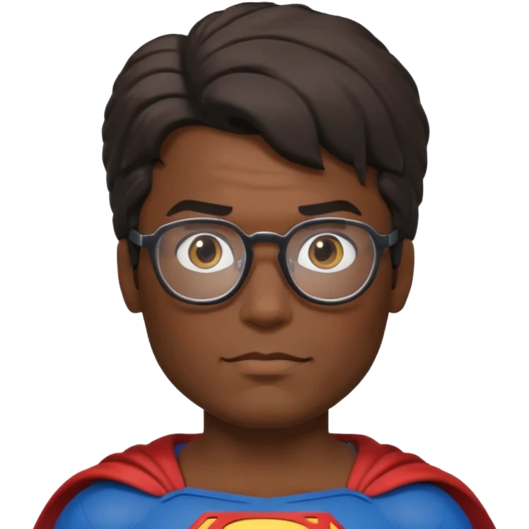 superman with hair and glasses character face only front face different emoji
