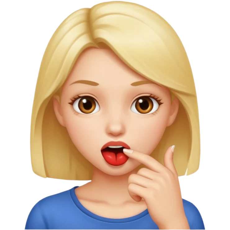 أريد ايموجي فتاة جميلة تقضم  اصبعها emoji