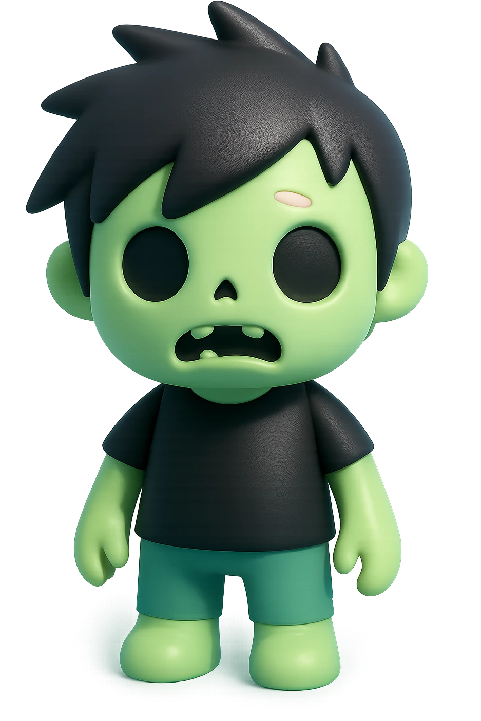 zombie boy with spiky emo hair and black shirt emoji