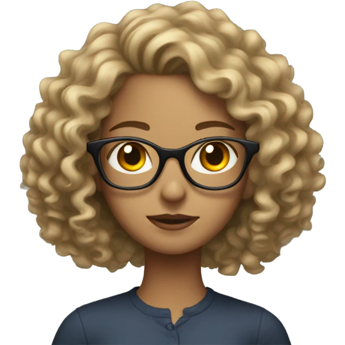 dirtyblond curly young woman with glasses emoji