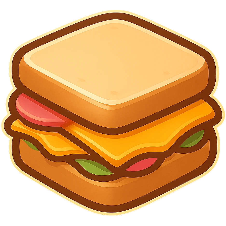 Make this sandwich emoji even smaller, minimal, no background. emoji