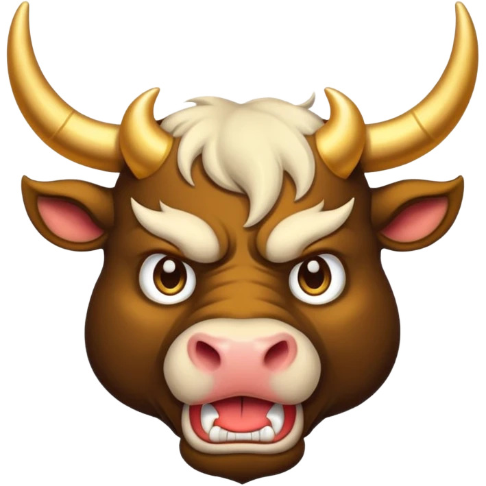 angry winter New Year's with golden horns bull emoji emoji