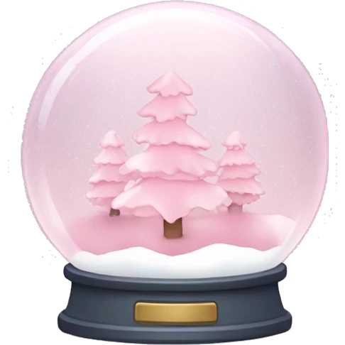 Pastel pink snow globe emoji