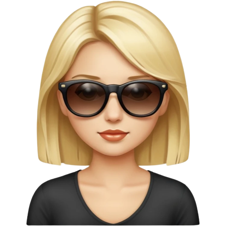 Chica rubia con gafas de sol emoji