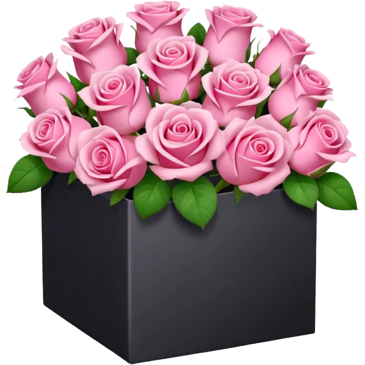 bouquet of pink 30 roses in a white box emoji