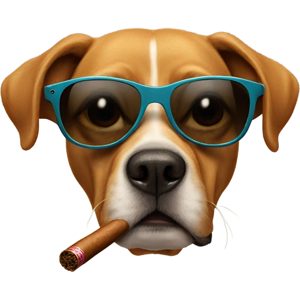 Dog with sunglasses and a cigar  emoji