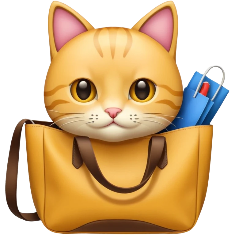 gatito con totebag emoji