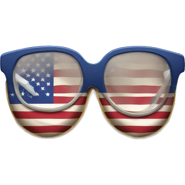 American flag with glasses emoji