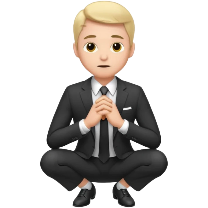 Submissive man on knees emoji