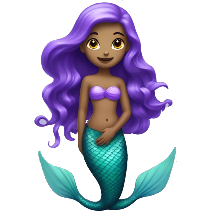 mermaid with purple tail pale emoji