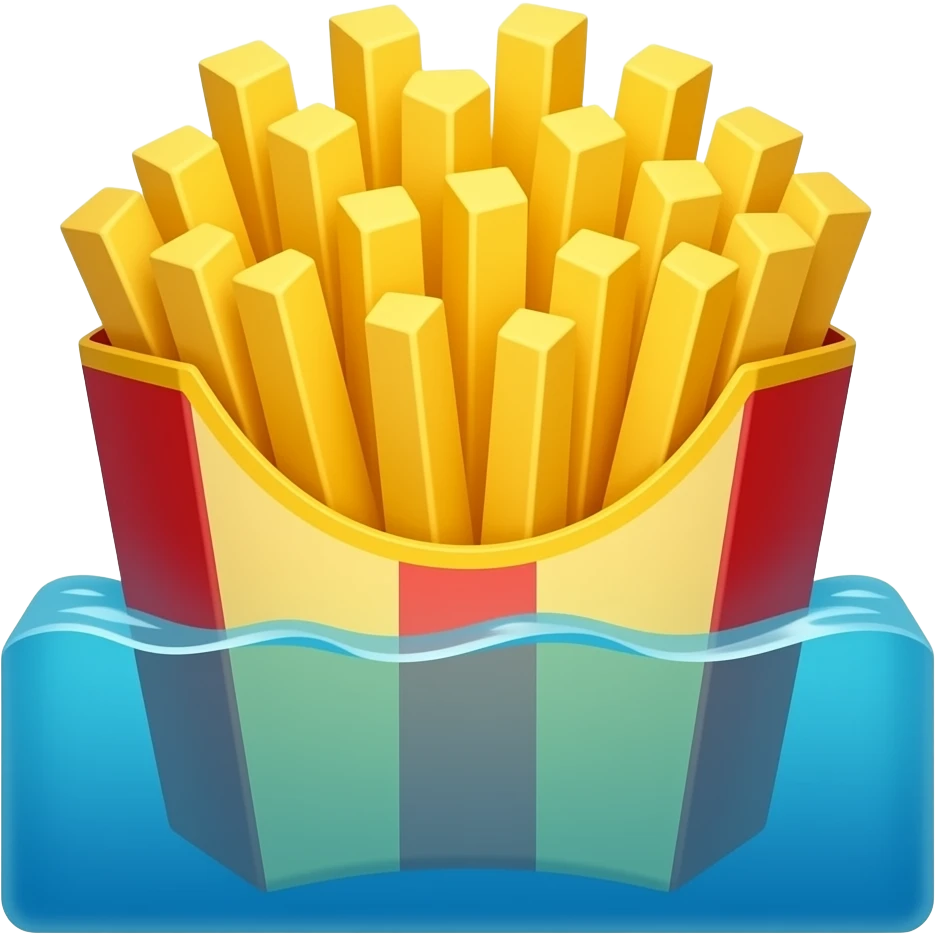 wave colored like a box of french fries wave on the ocean emoji