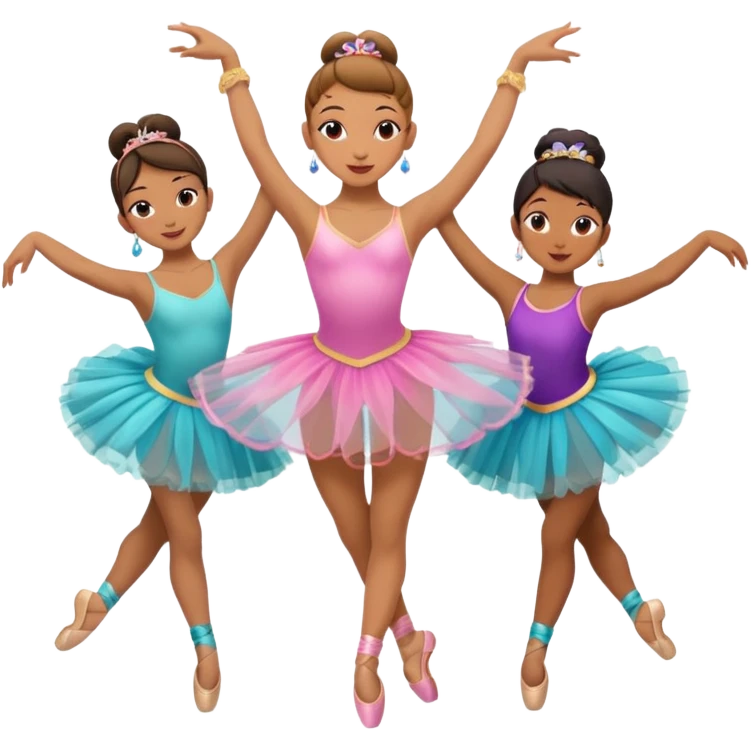 Ballerina (arabesque), street dancers. emoji