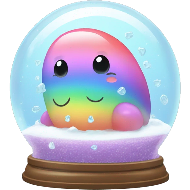 Kawaii rainbow pastel bedazzled bean with big butt in an under the sea snow globe  emoji