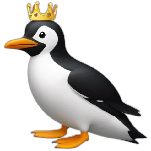 Pingouin couronne emoji