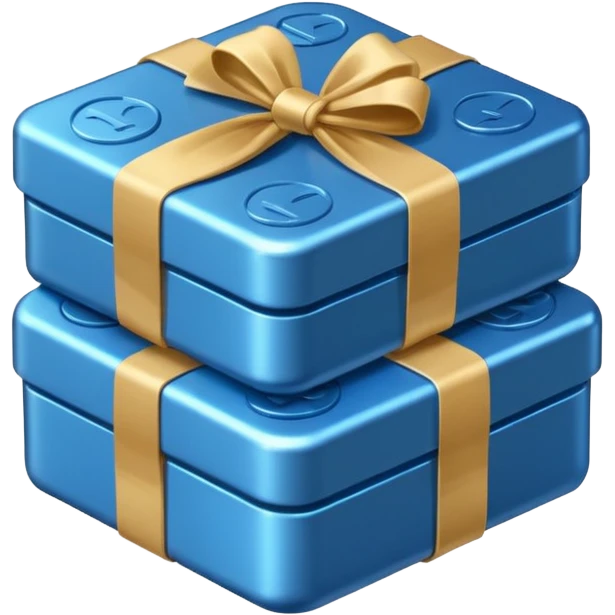 blue coins credit in a package emoji