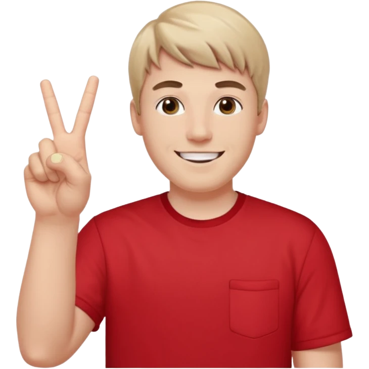 Mr Beast doing this sign "✌️" emoji