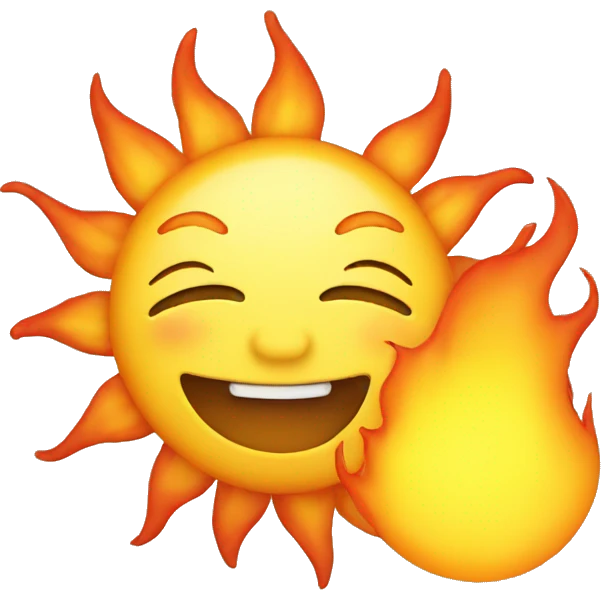 sun with flame emoji
