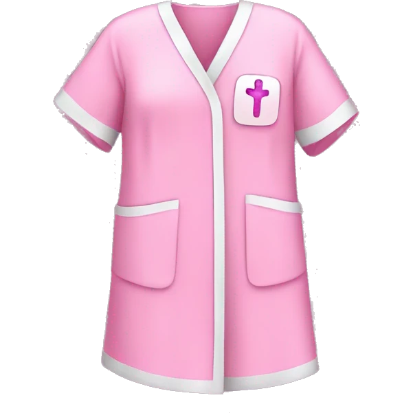 Pink hospital gown with glitter emoji