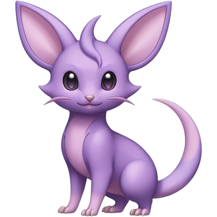 Pastel Glossy Smooth Soft Shiny Celestial Crescent Lunar Shiny Glossy Lumine Stellar Rattata-Noibat-Espeon-Purrloin-Fakemon-hybrid-creature (full body) emoji