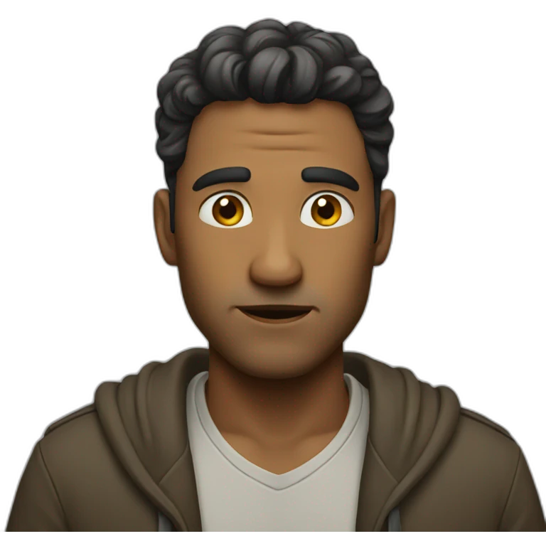 A man thinks emoji