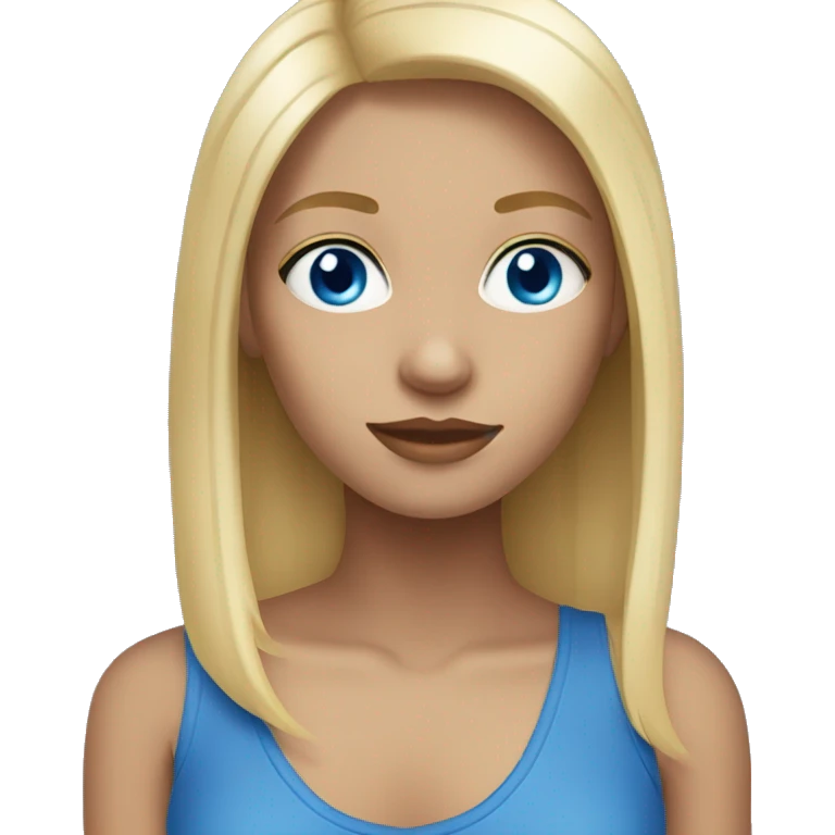 girl with blonde hair and blue eyes straight hair emoji