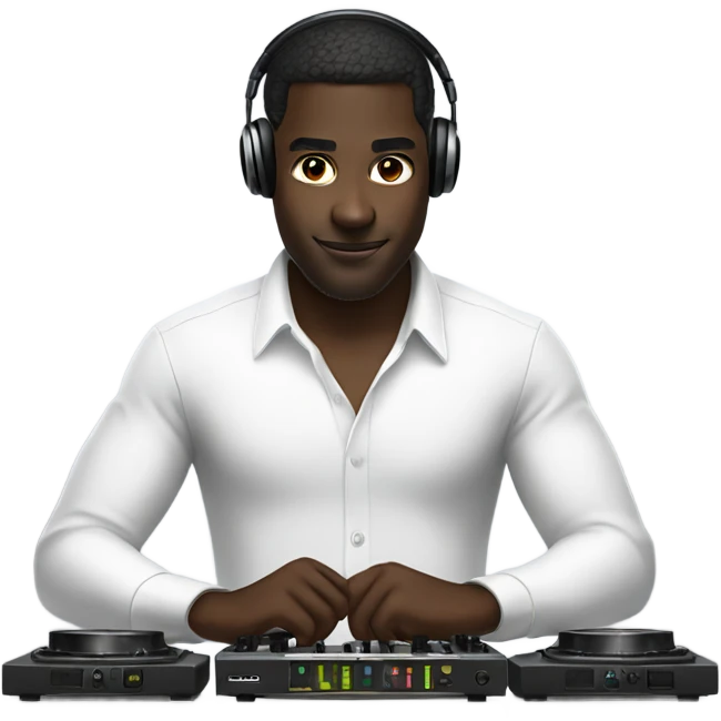 dark-skinned male in white shirt djing  emoji