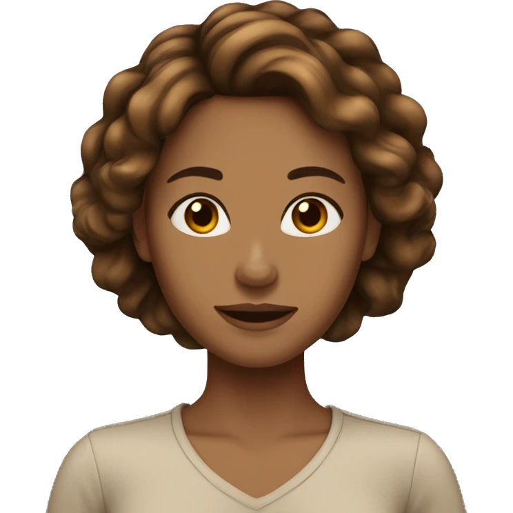 tan women with brown hair and highlights emoji