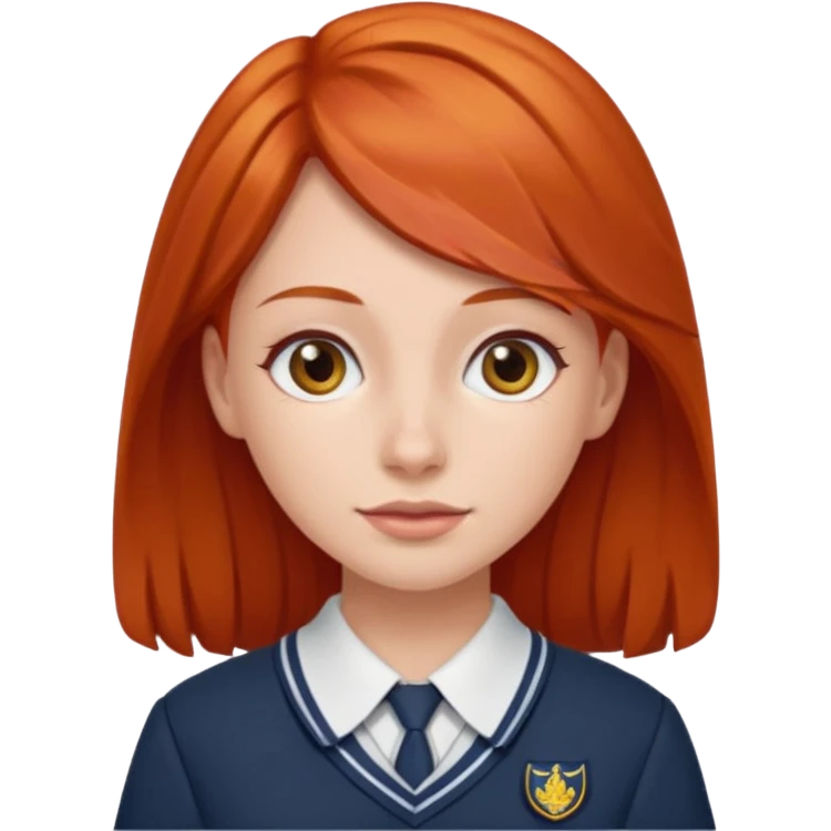 red headed woman with a school in the background emoji
