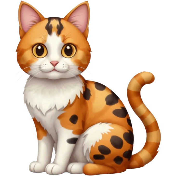 full body patchy calico tabby cat emoji
