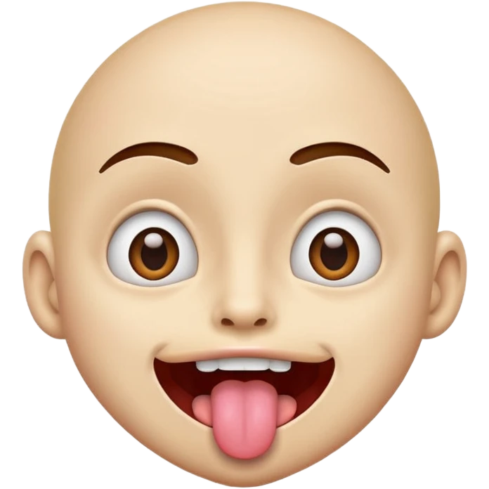 Tongue out emoji, eyes wide open and looks excited emoji