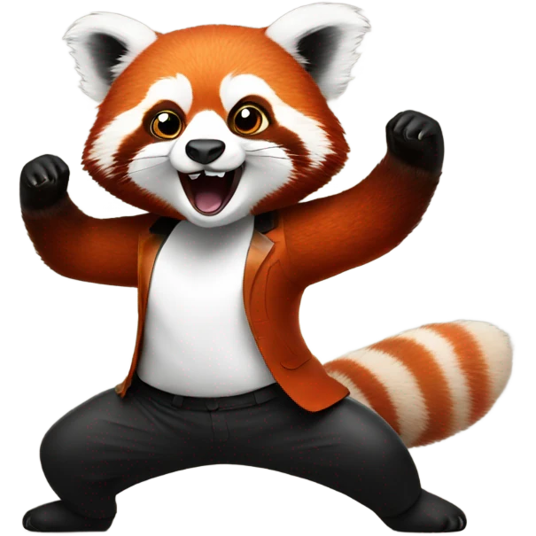 red panda dancing at a disco emoji