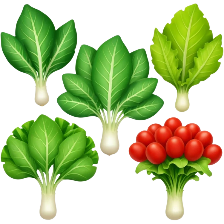 different salad leaves different colors  emoji
