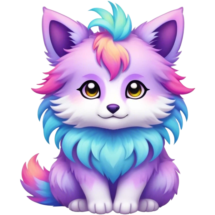 Kawaii bright fantasy ethereal anthro fursona animal emoji