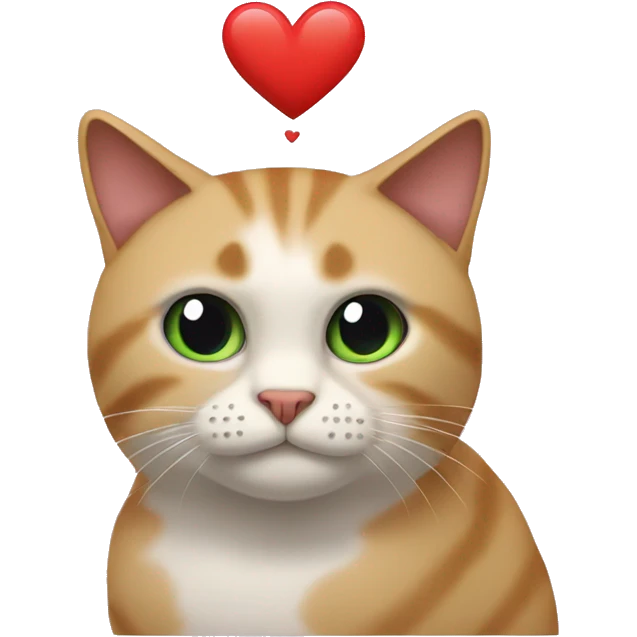 The cat is sick of hearts emoji