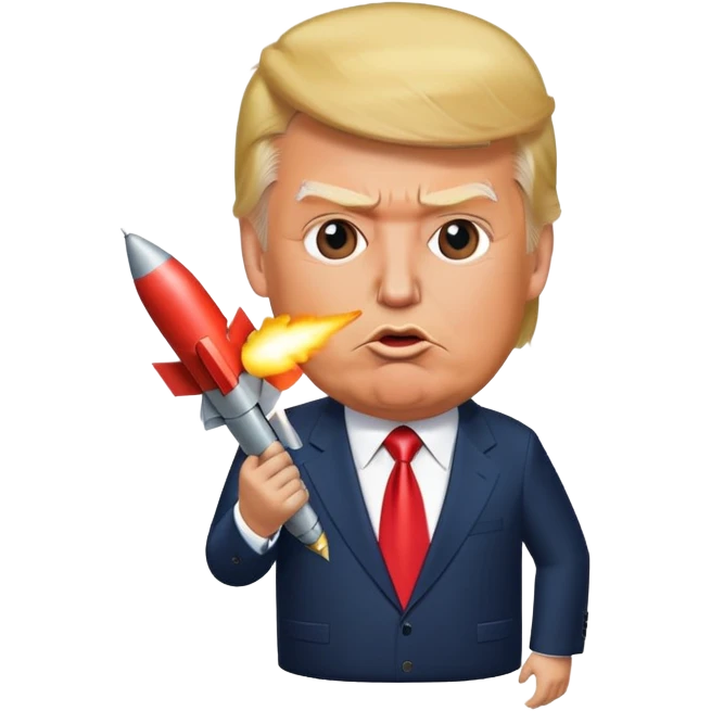 Трамп с ракетой в зубах и в заднецы emoji