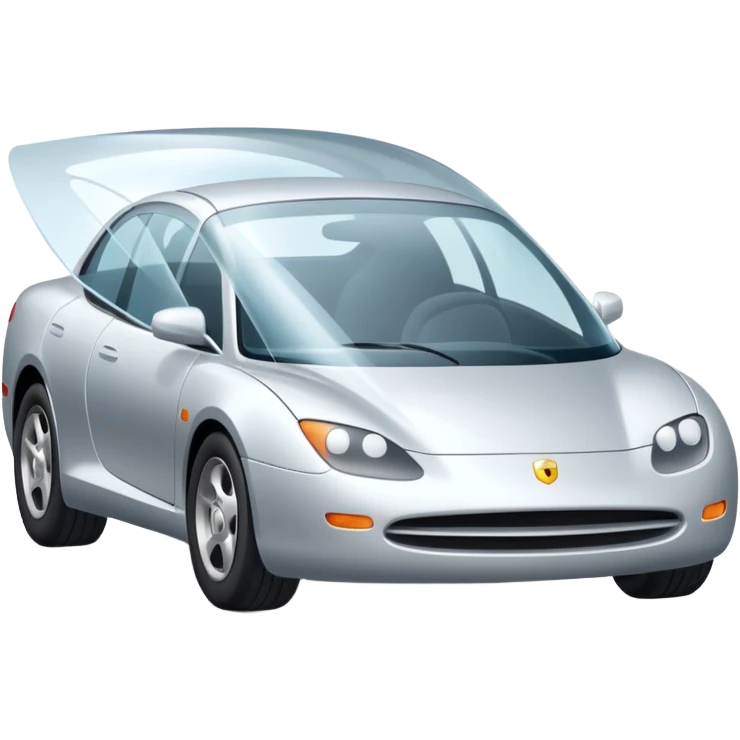 car with a transparent shield or film emoji