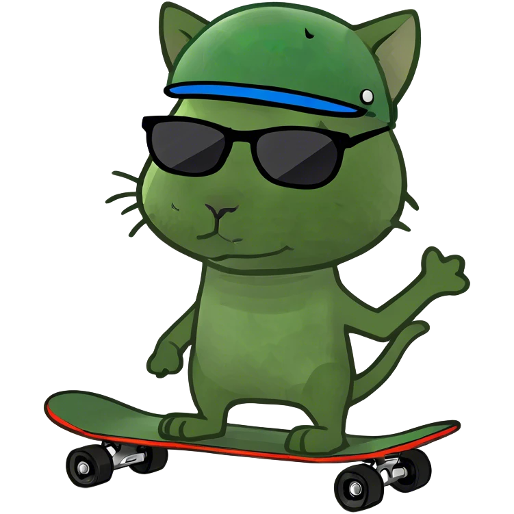 Katze auf skateboard  emoji