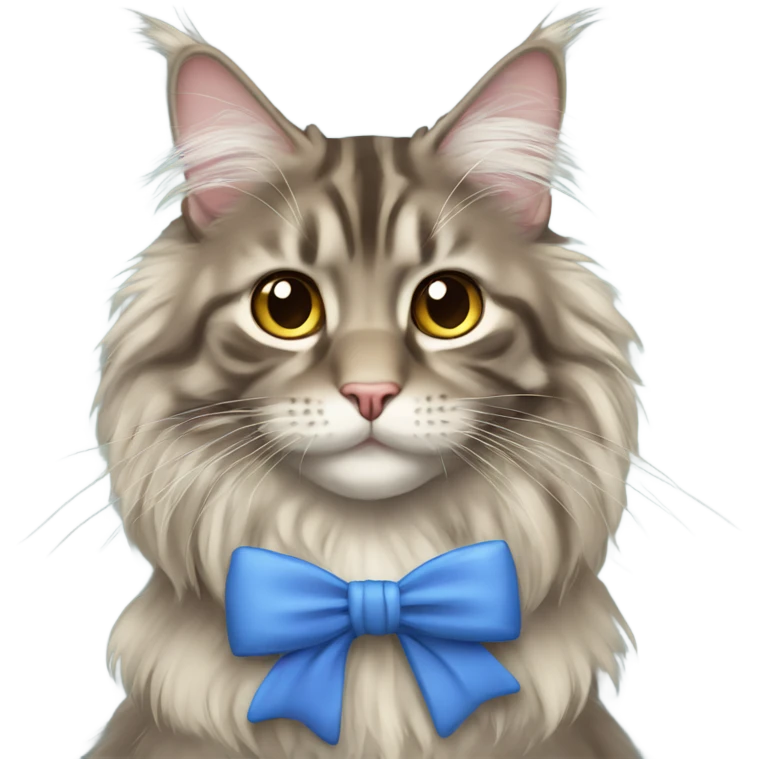 Maine Coon girl with bow emoji