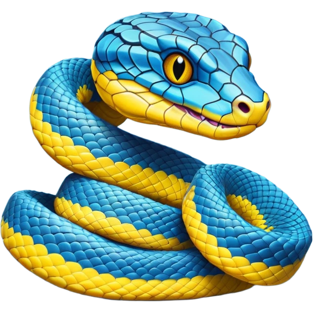Blue cartoon pit viper emoji