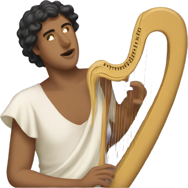 Sappho a harp in his hand emoji