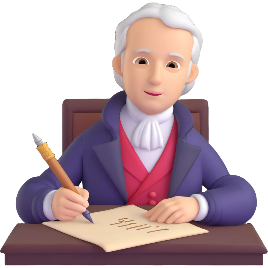 Henry Clay with quill and parchment, writing the Compromise of 1850 emoji
