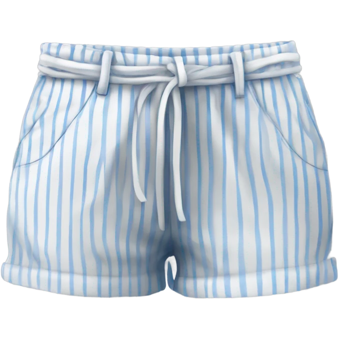 realistic women's shorts pin stripe white and blue emoji
