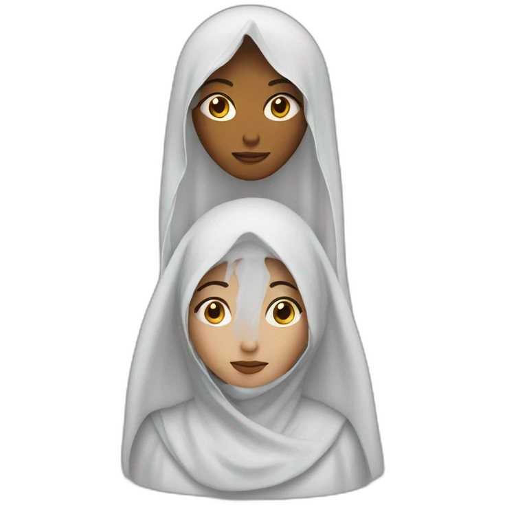 veiled woman with two kids emoji